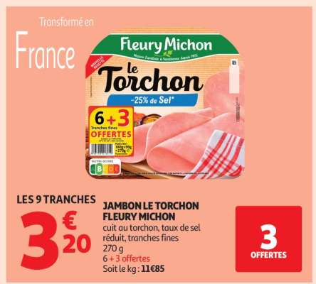 Jambon Le Torchon Fleury Michon