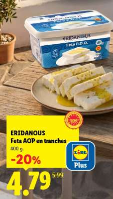 ERIDANOUS Feta AOP en tranches