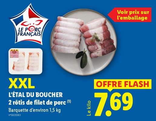 L'ÉTAL DU BOUCHER 2 rôtis de filet de porc