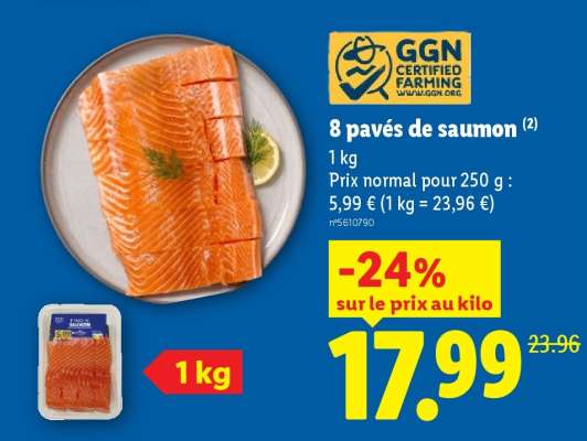 8 pavés de saumon