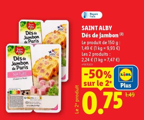 SAINT ALBY Dés de jambon