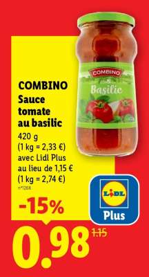 COMBINO Sauce tomate au basilic