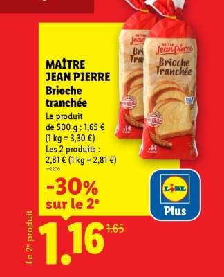 MAÎTRE JEAN PIERRE Brioche tranchée