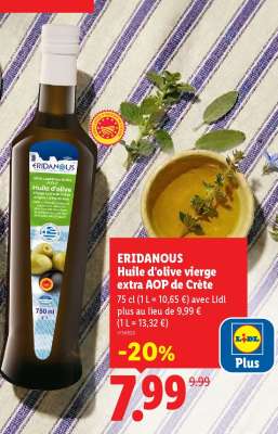 ERIDANOUS Huile d'olive vierge extra AOP de Crète