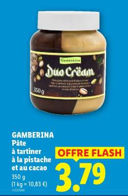 GAMBERINA Pâte à tartiner à la pistache et au cacao