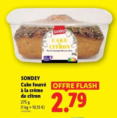 SONDEY Cake fourré à la crème de citron