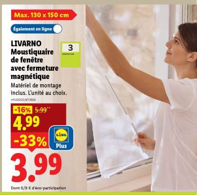LIVARNO Moustiquaire de fenêtre avec fermeture magnétique