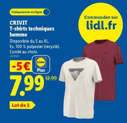 CRIVIT T-shirts techniques homme