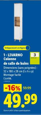 LIVARNO Colonne de salle de bains