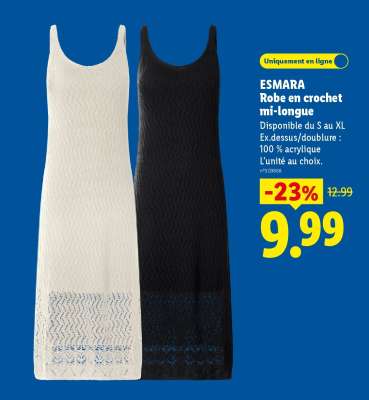 ESMARA Robe en crochet mi-longue
