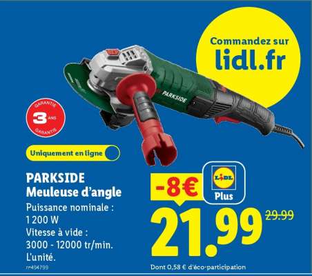 PARKSIDE Meuleuse d'angle