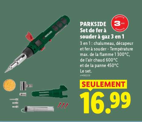 PARKSIDE Set de fer à souder à gaz 3 en 1