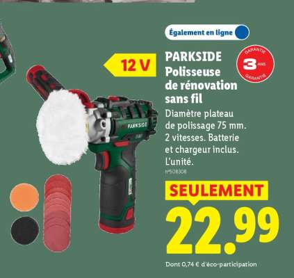 PARKSIDE Polisseuse de rénovation sans fil