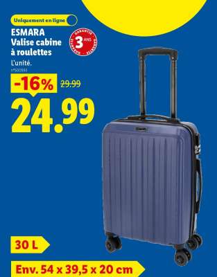 ESMARA Valise cabine à roulettes