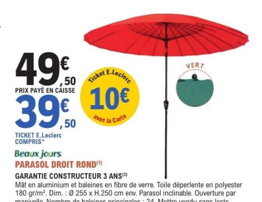 PARASOL DROIT ROND