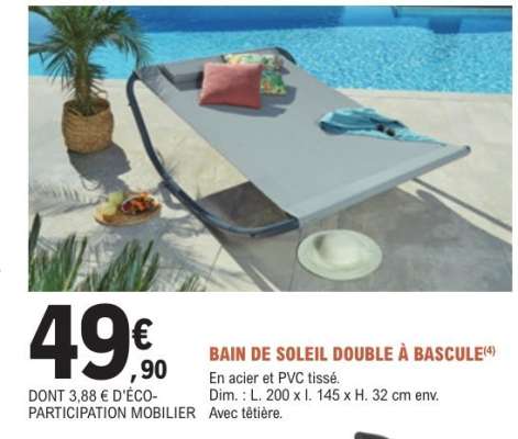 BAIN DE SOLEIL DOUBLE À BASCULE