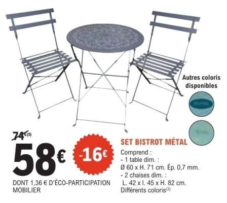 SET BISTROT MÉTAL