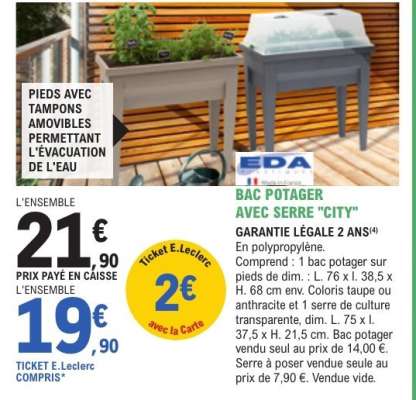 BAC POTAGER AVEC SERRE "CITY"