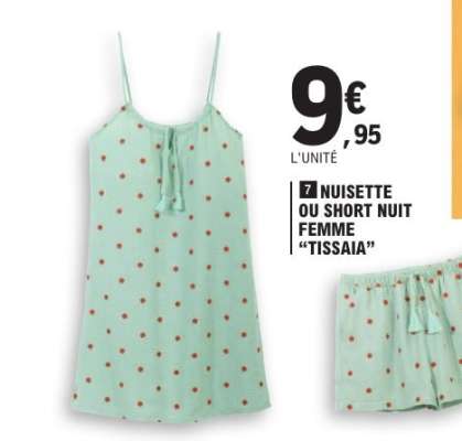 NUISETTE OU SHORT NUIT FEMME "TISSAIA"
