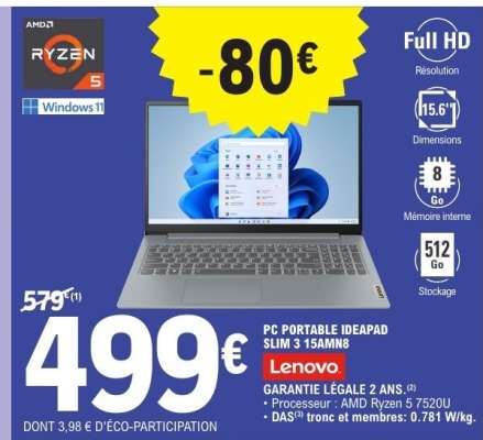 PC PORTABLE IDEAPAD SLIM 3 15AMN8