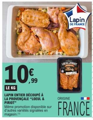Lapin entier découpé à la provençale “Loeul & Piriot”