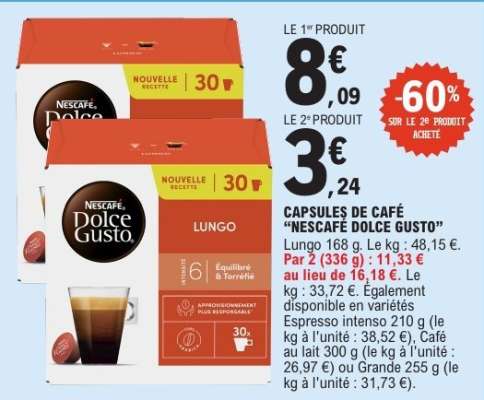 CAPSULES DE CAFÉ "NESCAFÉ DOLCE GUSTO"