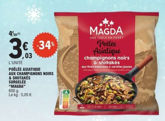 POÊLÉE ASIATIQUE AUX CHAMPIGNONS NOIRS & SHIITAKÉS SURGELÉE "MAGDA"