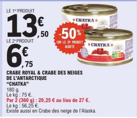 CRABE ROYAL & CRABE DES NEIGES DE L’ANTARCTIQUE “CHATKA”