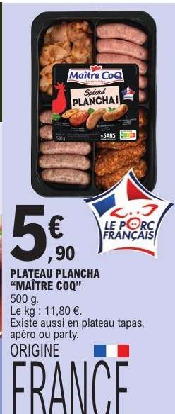 PLATEAU PLANCHA "MAÎTRE COQ"