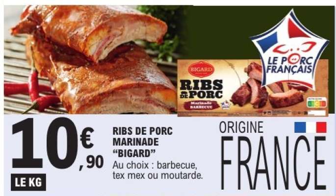 RIBS DE PORC MARINADE "BIGARD"