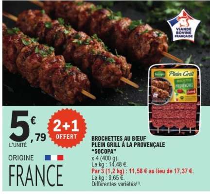 BROCHETTES AU BŒUF PLEIN GRILL À LA PROVENÇALE "SOCOPA"