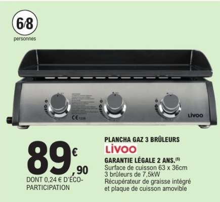 Plancha Gaz 3 Brûleurs