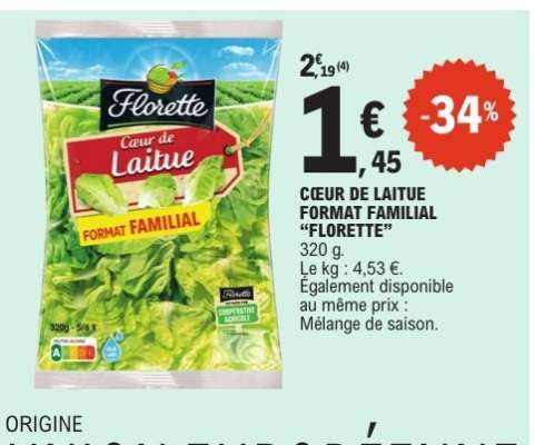 COEUR DE LAITUE FORMAT FAMILIAL "FLORETTE"