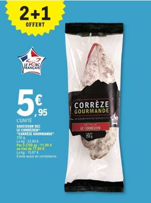 SAUCISSON SEC LE CORRÉZIEN "CORRÈZE GOURMANDE"