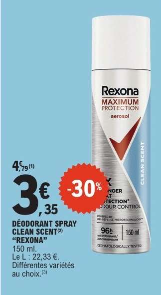 DÉODORANT SPRAY CLEAN SCENT "REXONA"