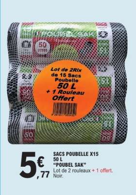 SACS POUBELLE X15 50 L "POUBEL SAK"