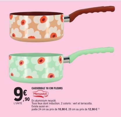 CASSEROLE 18 CM FLEURS