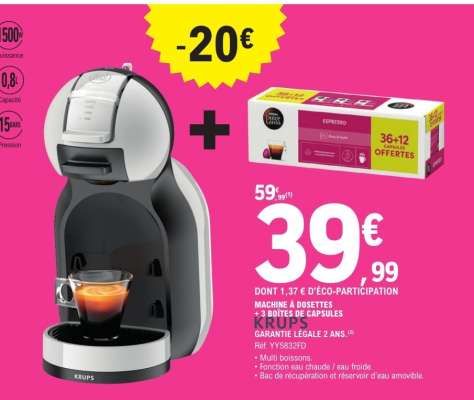 Machine à dosettes + 3 boîtes de capsules KRUPS