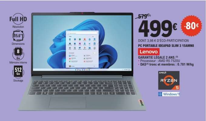 PC PORTABLE IDEAPAD SLIM 3 15AMN8