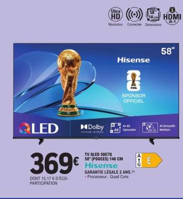 TV QLED 58E70