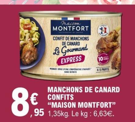 MANCHONS DE CANARD CONFITS "MAISON MONTFORT"