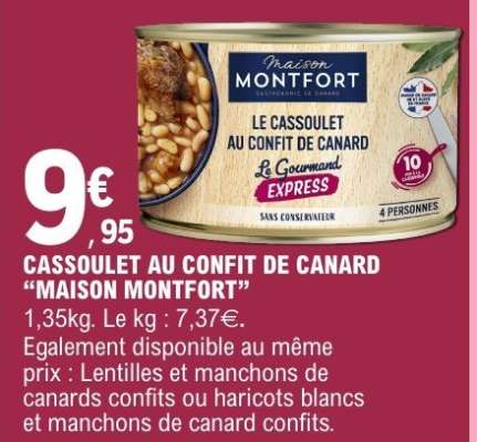Cassoulet au Confit de Canard 'Maison Montfort'