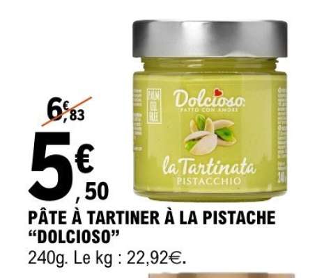 PÂTE À TARTINER À LA PISTACHE “DOLCIOSO”