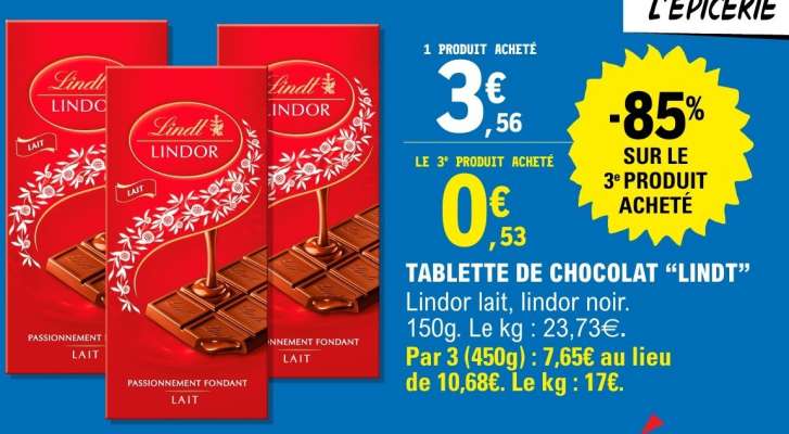 TABLETTE DE CHOCOLAT LINDT