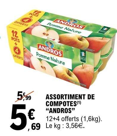 ASSORTIMENT DE COMPOTES "ANDROS"