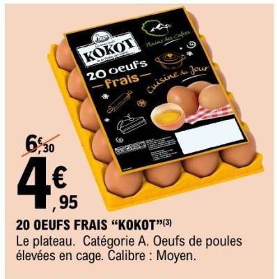 20 ŒUFS FRAIS "KOKOT"