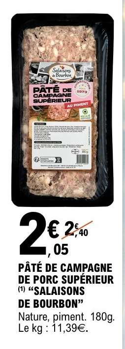 PÂTÉ DE CAMPAGNE DE PORC SUPÉRIEUR