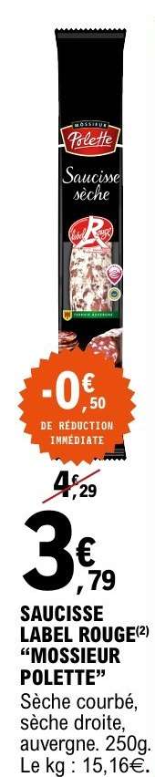SAUCISSE LABEL ROUGE “MONSIEUR POLETTE”