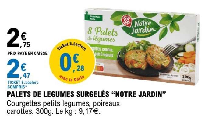 PALETS DE LÉGUMES SURGELÉS “NOTRE JARDIN”