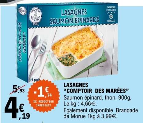 LASAGNES “COMPTOIR DES MARÉES”